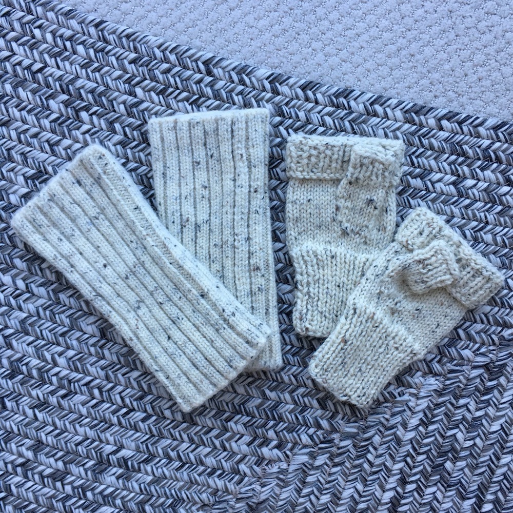 Matching Knit Wool Leg & Hand Warmers